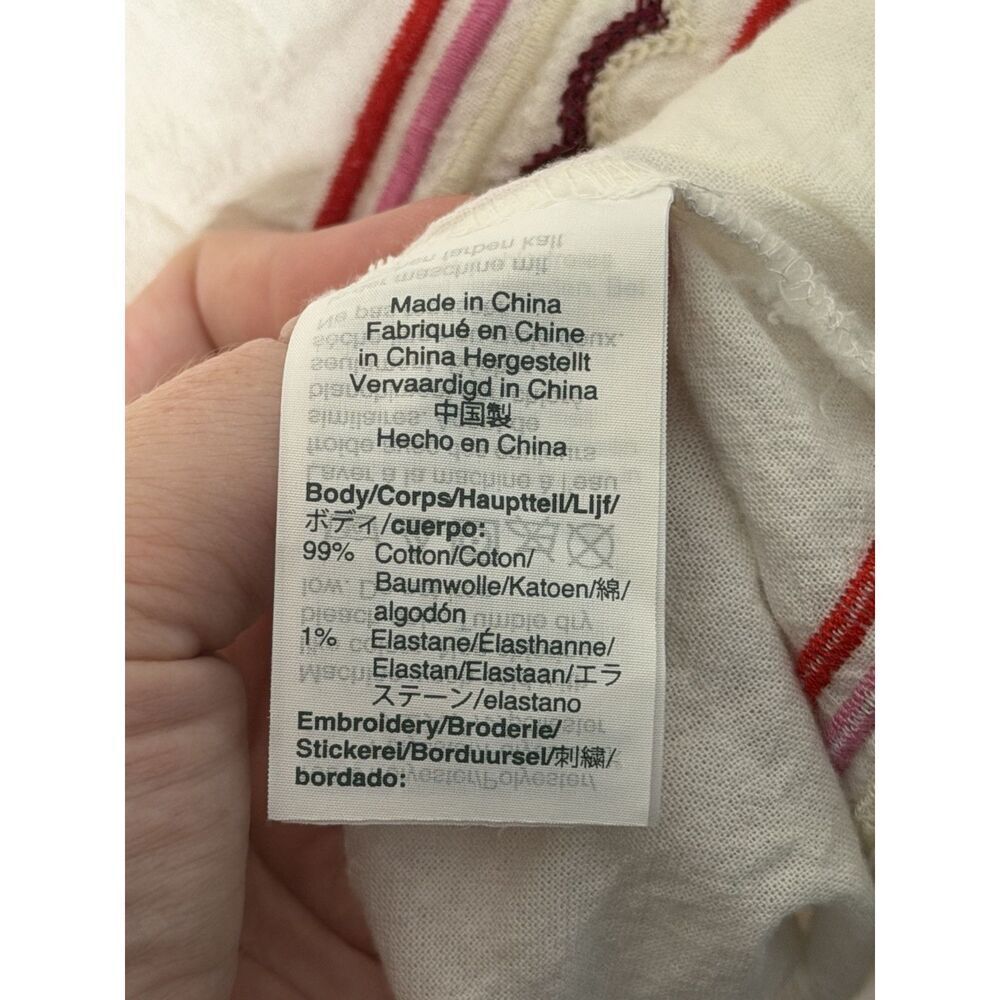 Madewell Embroidered Sandblossom Top in white cotton gauze‎ Women’s XS Oversized - Picture 7 of 9